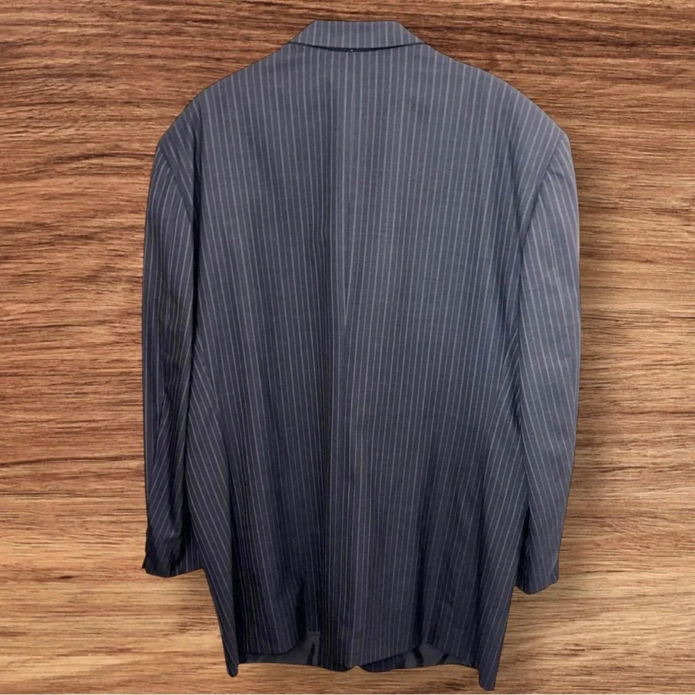Pal Zileri Men’s Made in Italy Navy Blue Pinstripe Wool Sport Coat Blazer ~ 48L